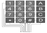 Mô-đun bàn phím ma trận 4x4 Arduino màu đen với thiết kế nút 16, kích thước 6.8 * 6.6 * 1.0cm