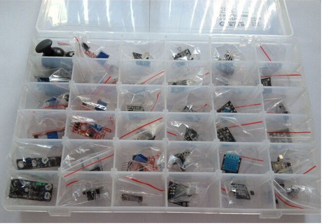 Starter Kit đối với Arduino DIY học tập 37 Mô-đun Cảm Biến trong một hộp 5 V tiếp sức thụ động buzzer